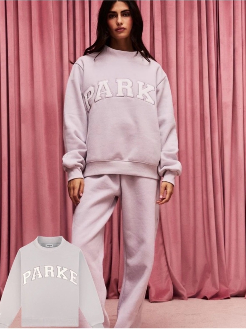 Parker Logo Turtleneck Sweatshirt in Taupe